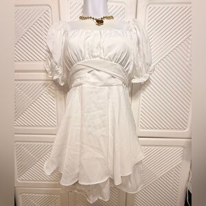 Elegant White Off-Shoulder Romper